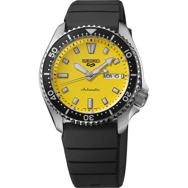 Mens Seiko 5 Sports Automatic Movement Yellow Dial Watch - SRPL87 - image 