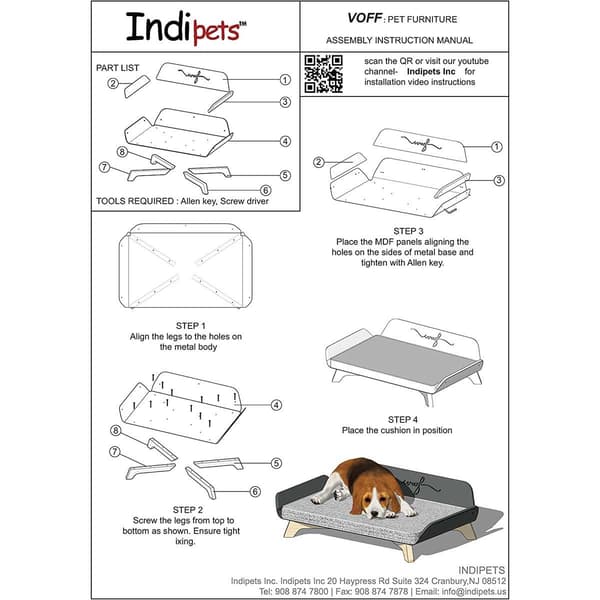 Indipets Voff Mat Black Dog Sofa Bed Boscov's