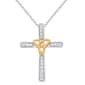 Marsala 1/20ctw. Diamond Two-Tone Cross Pendant Necklace - image 2