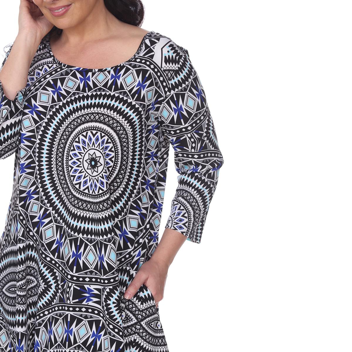 Plus Size White Mark Scoop Neck Maji Tunic