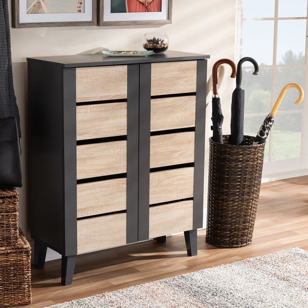 Baxton Studio Melle 2 Door Wood Entryway Shoe Storage Cabinet - image 