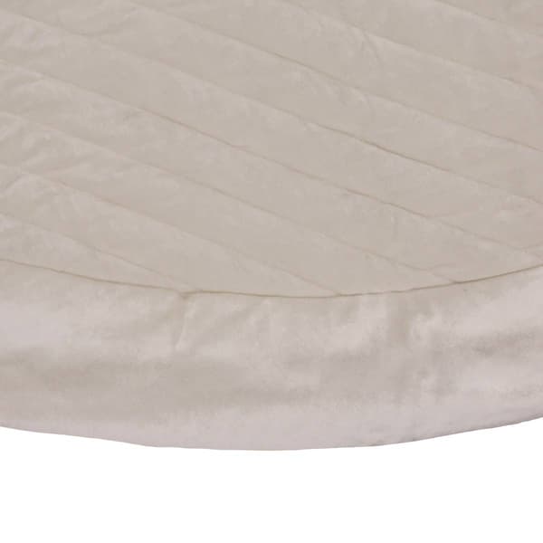 National Tree 60in. Quilted Velvet Ivory Tree Skirt