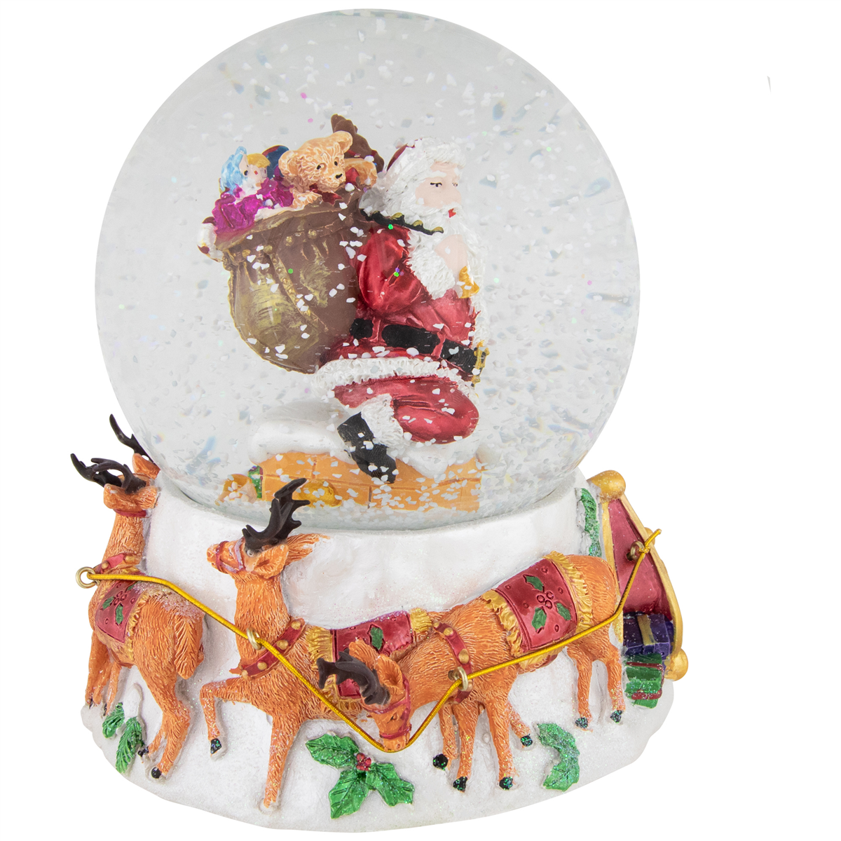 Northlight Santa Delivering Gifts Musical Christmas Snow Globe