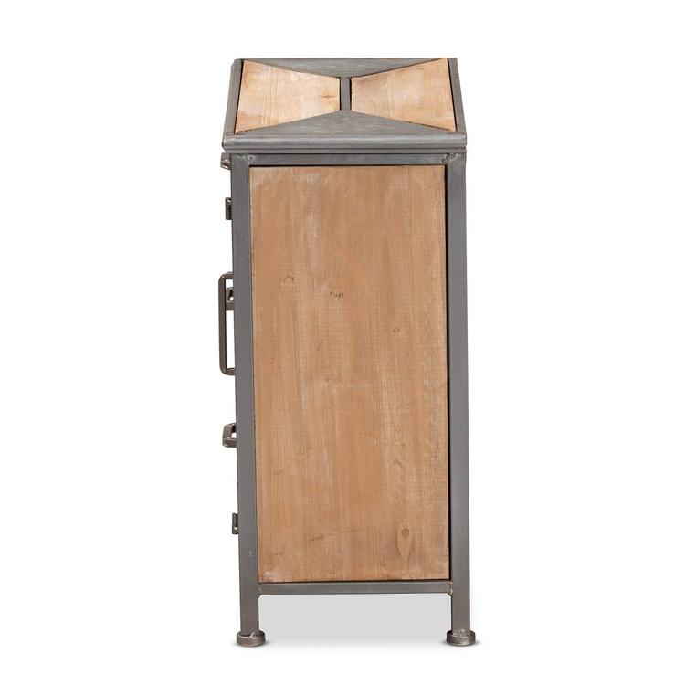 Baxton Studio Laurel Oak Brown Wood 3-Drawer Storage Cabinet