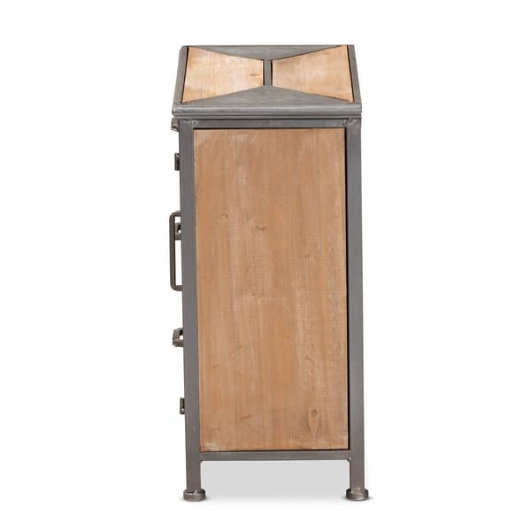 Baxton Studio Laurel Oak Brown Wood 3-Drawer Storage Cabinet