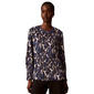 Womens Calvin Klein Long Sleeve Keyhole Front Pleat Floral Satin - image 1