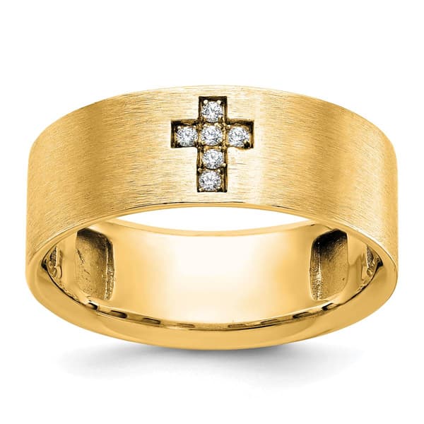 Mens Diamond Classics&#40;tm&#41; 10kt. Gold IBGoodman Cross Diamond Ring - image 