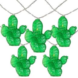 Northlight 10-Ct Green Prickly Pear Cactus LED String Lights