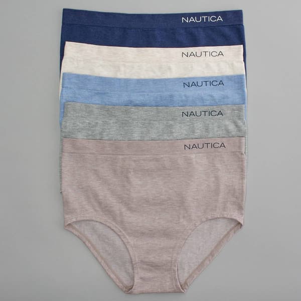 Womens Nautica 5pk. Logo Brief Panties NT3714-5PKP - image 