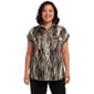 Plus Size Cocomo Short Sleeve Stripe Button Front Blouse - image 1
