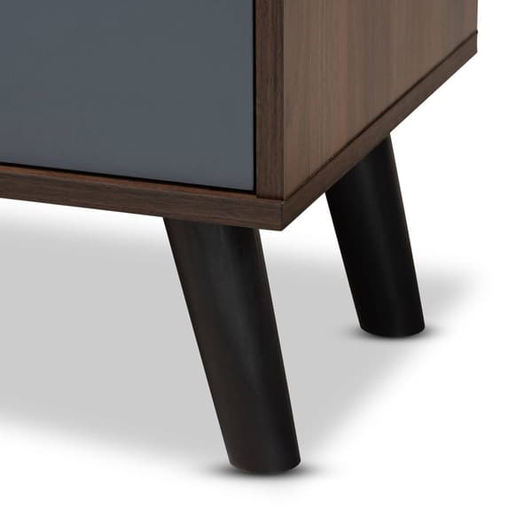 Baxton Studio Clapton Walnut Brown Finished Wood TV Stand