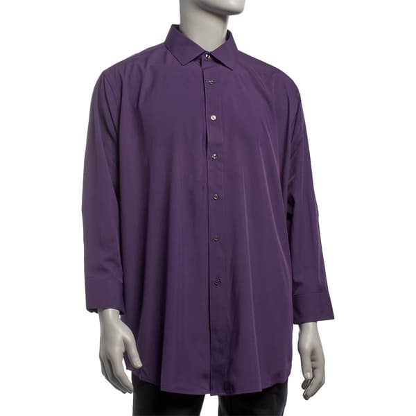 Mens Big & Tall Christian Aujard Stretch Dress Shirt - Purple