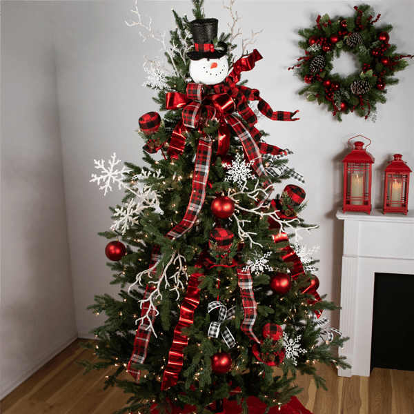 Northlight 12in. Plush Snowman in Top Hat Christmas Tree Topper