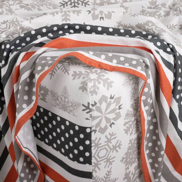 Kathy Ireland Turkish Cotton Flannel Holiday Flurries Sheet Set
