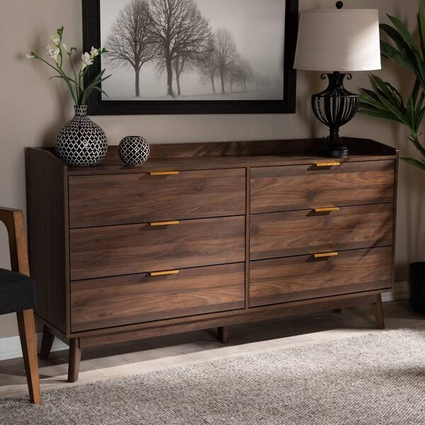 Baxton Studio Lena 6 Drawer Wooden Dresser - image 
