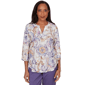Womens Alfred Dunner Grand Bazaar 3/4 Sleeve Floral Blouse - image 1