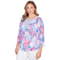 Plus Size Ruby Rd. California Dreaming Tie Dye Floral Blouse - image 3
