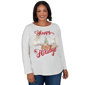 Plus Size Ruby Rd. Happy Holidays Long Sleeve Snow Globe Tee - image 1