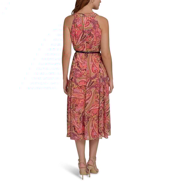Womens Tommy Hilfiger Sleeveless Halter Neck Chiffon Midi Dress