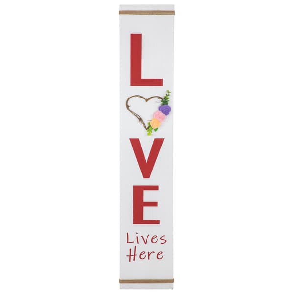 Northlight Seasonal Love Lives Here Valentine''s Day Porch Sign - image 