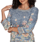 Petite Alfred Dunner Tuscany Square Neck Floral Sweater - image 5