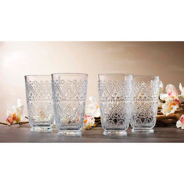 Home Essentials Aria Clear High Ball Glasses - Set of 4