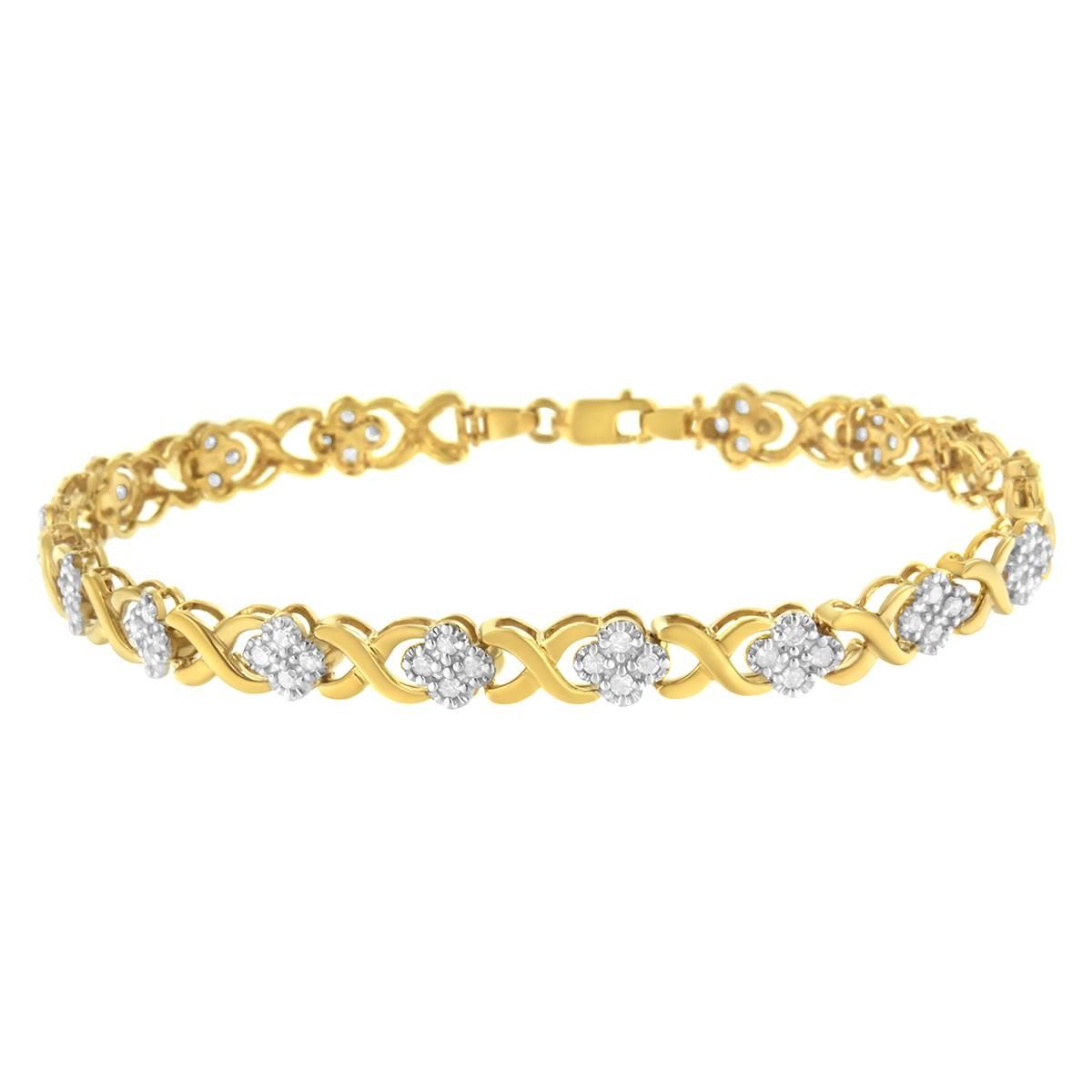 Diamond Classics™ 10kt. Gold Flower Cluster Tennis...