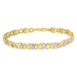 Diamond Classics&#40;tm&#41; 10kt. Gold Flower Cluster Tennis Bracelet
