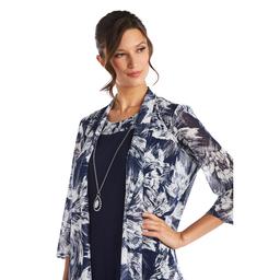 Womens R&M Richards Two-Piece Swing Jacket Dress
