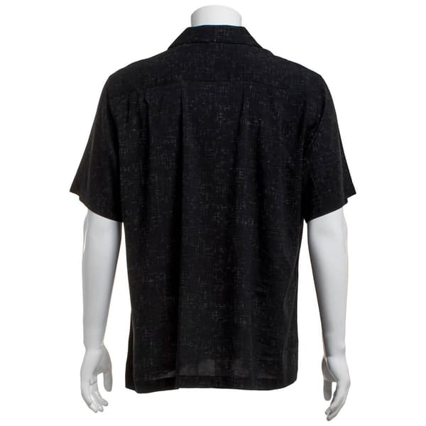 Mens Campia Short Sleeve Color Block Button Down Shirt - Black