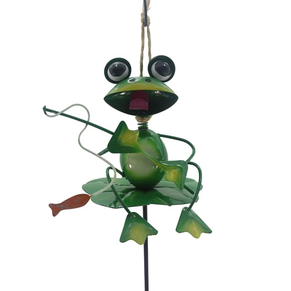 Metal Frog Sitting on a Lily Pad - image 