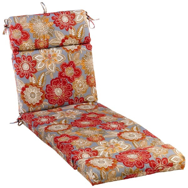 Jordan Manufacturing Floral Chaise Lounge Cushion - Taupe - image 