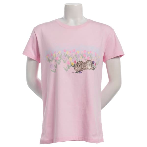 Plus Size Top Stitch by Morning Sun Tulip Kitty Tee - image 