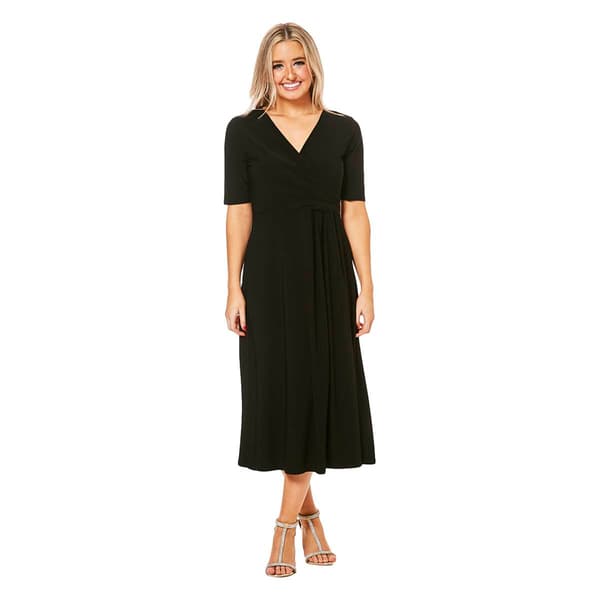 Petite MSK Elbow Sleeve Surplice Midi Dress - image 