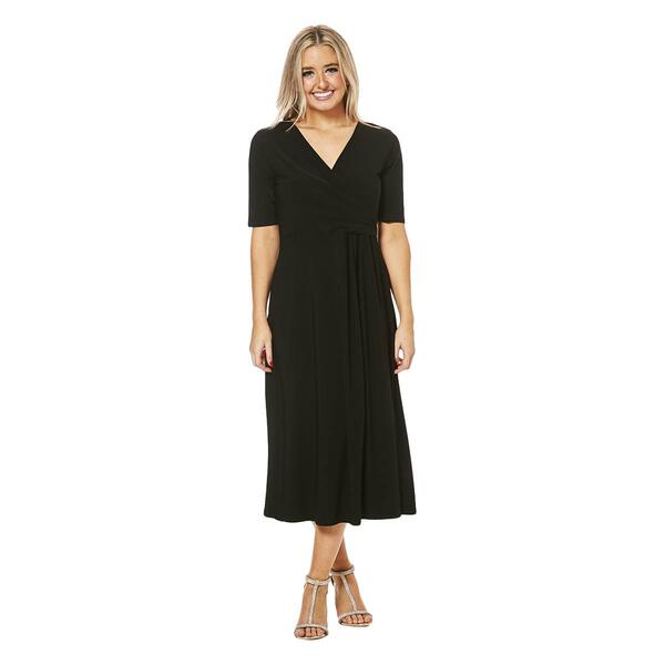 Petite MSK Elbow Sleeve Surplice Midi Dress - image 