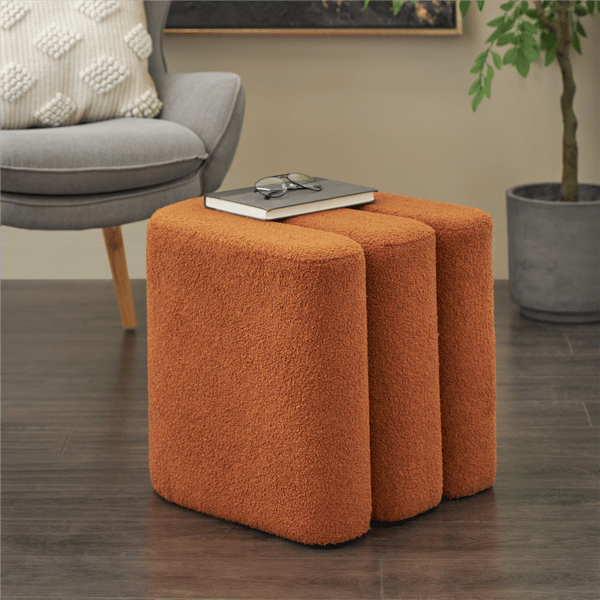 9th & Pike® Contemporary Copper Polyester Ottoman