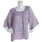 Womens Zac & Rachel 3/4 Angel Sleeve Pattern Crew Neck Slub Top - image 1