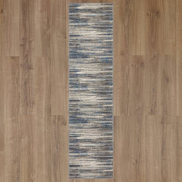 Mohawk Home Furie Stripe Grey/Dark Blue Runner