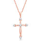 Nova Star(R) Lab Grown Diamond Rose Gold Plated Twist Cross Pendant - image 1