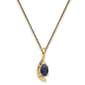 14k Yellow Gold Blue Sapphire Pendant Necklace - image 1