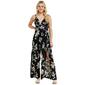 Juniors Angie Large Floral Twisted Front Jumpsuit with Slits - image 2