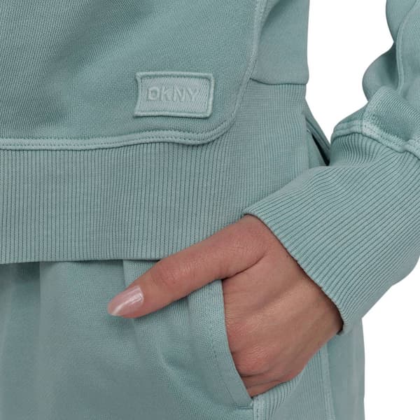 Womens DKNY Sport French Terry Embroidered Logo Pullover Hoodie