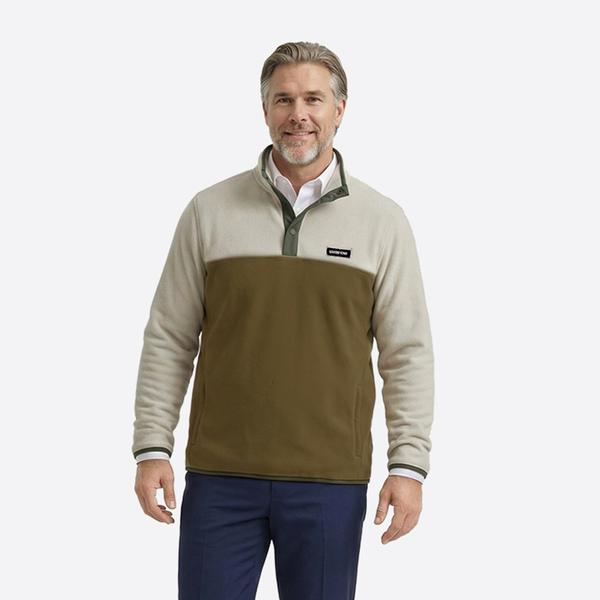 Mens LANDS’ END® Color Block Polar Snap Henley - image 