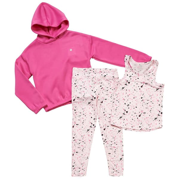 Girls (7-16) RBX 3pc. Hoodie Splatter Tank & Legging Set - image 