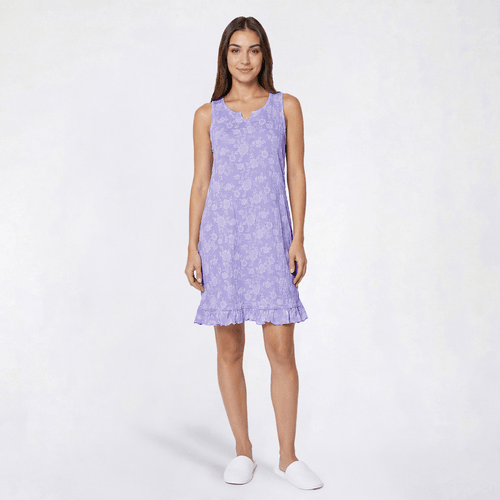 Womens Rene Rofe(R) Sleeveless Floral Crinkle Ruffle Hem Dress - image 