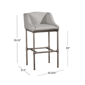 HH2 Home Dillon Low Profile Wingback Grey Bar Height Stool - image 5
