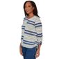 Petite Alfred Dunner Indigo Girls Splice Stripe Sweater - image 3