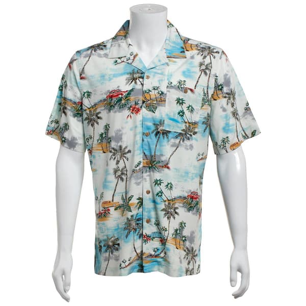 Mens Campia Short Sleeve Button Down Shirt - Aqua - image 