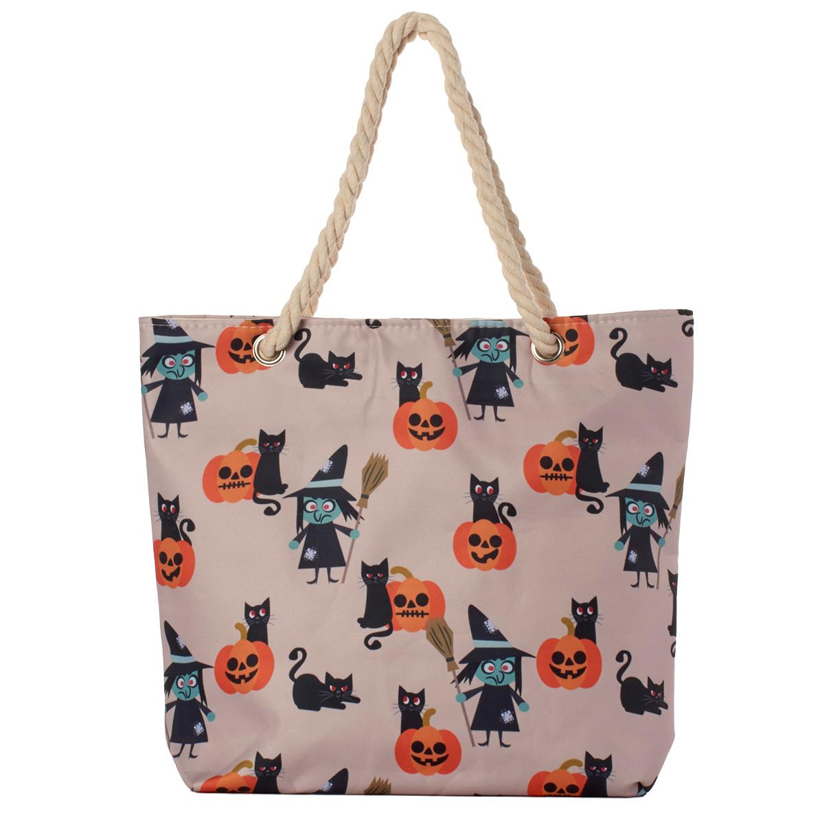 Renshun Witch Cat Pumpkin Tote