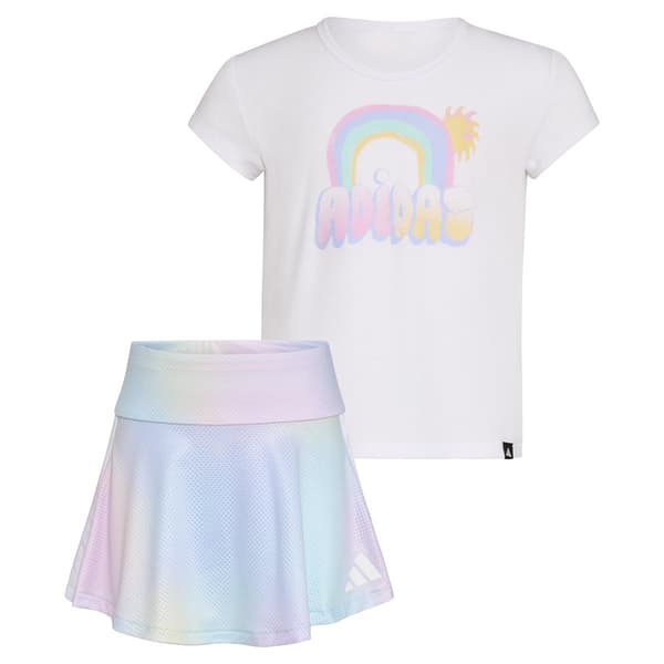 Girls (4-6x) adidas® Rainbow Tee & Ombre Skort Set